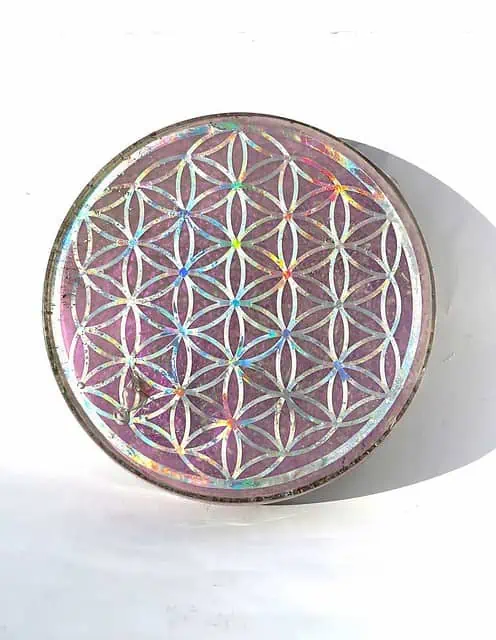 Orgonite Healingplate flower of life afbeelding