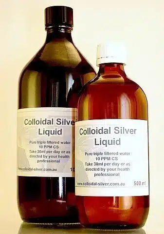 Ouderwetse Colloidaal Zilver  flessen