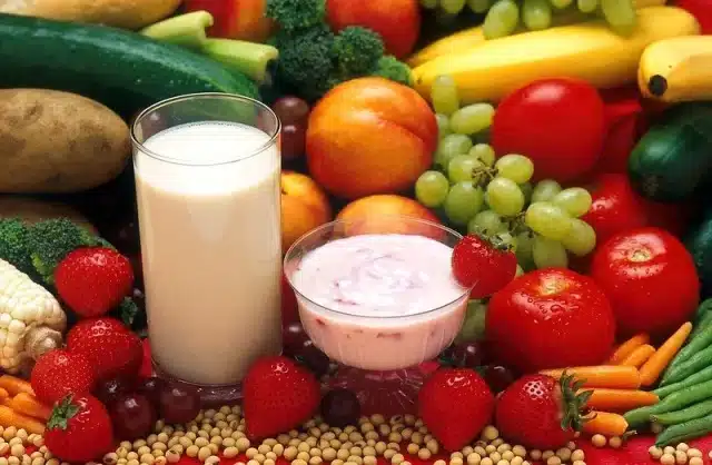 Over gezondheid afbeelding groente en fruit